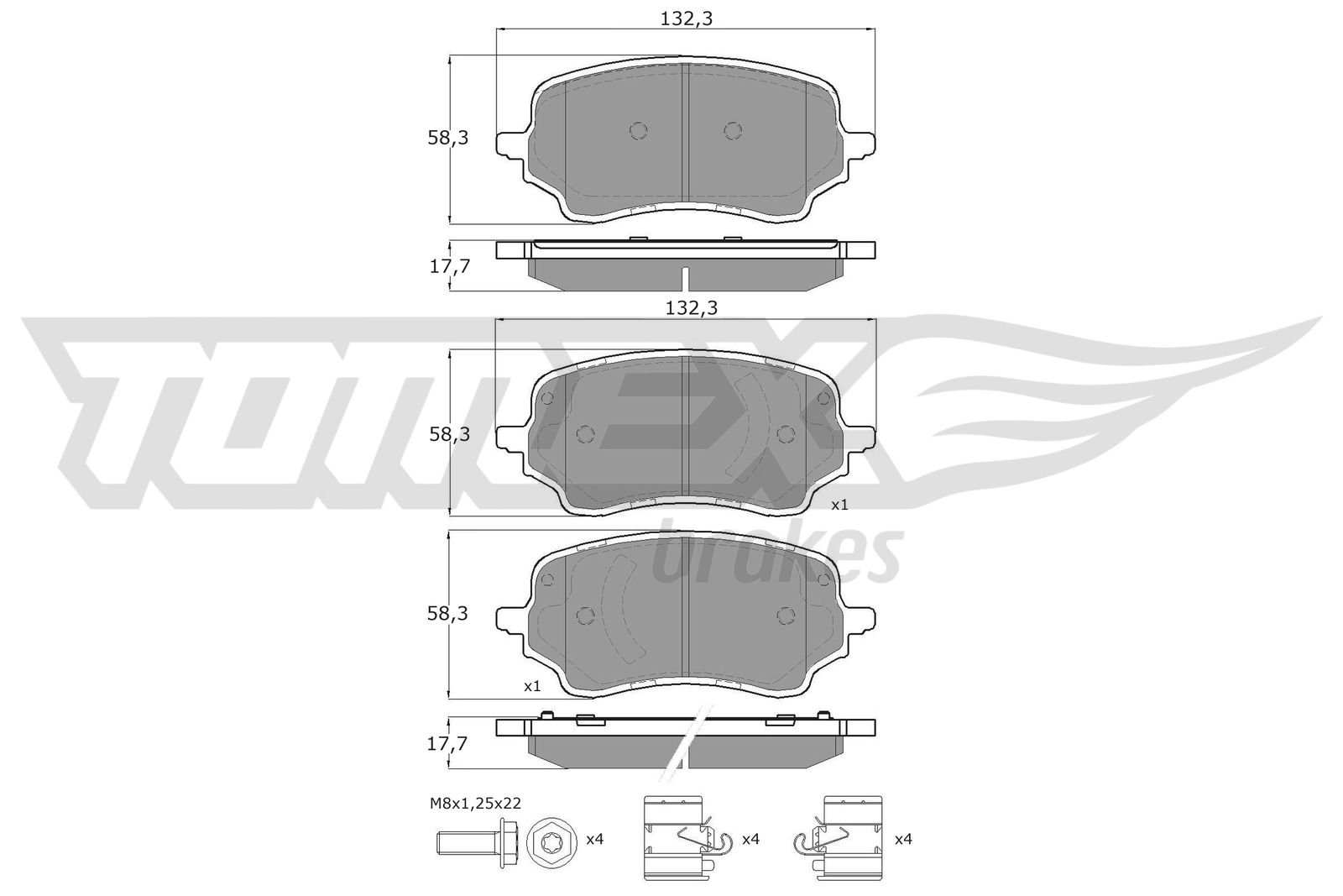 TOMEX TOM6046 fékbetét készlet, tárcsafék